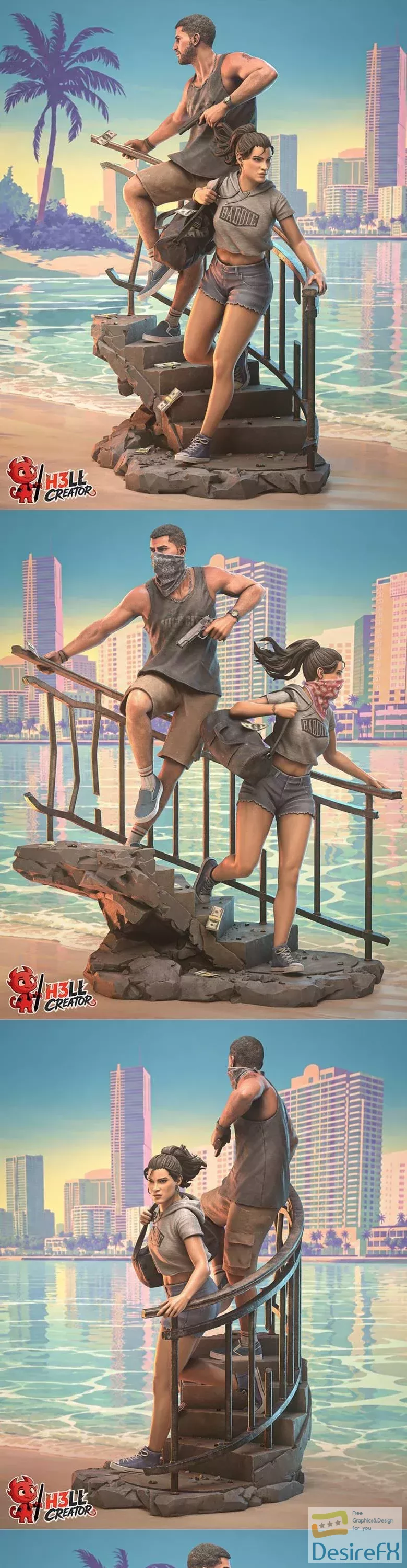 Download Lucas Perez - Bulma & Goku Halloween Diorama 3D Print ...