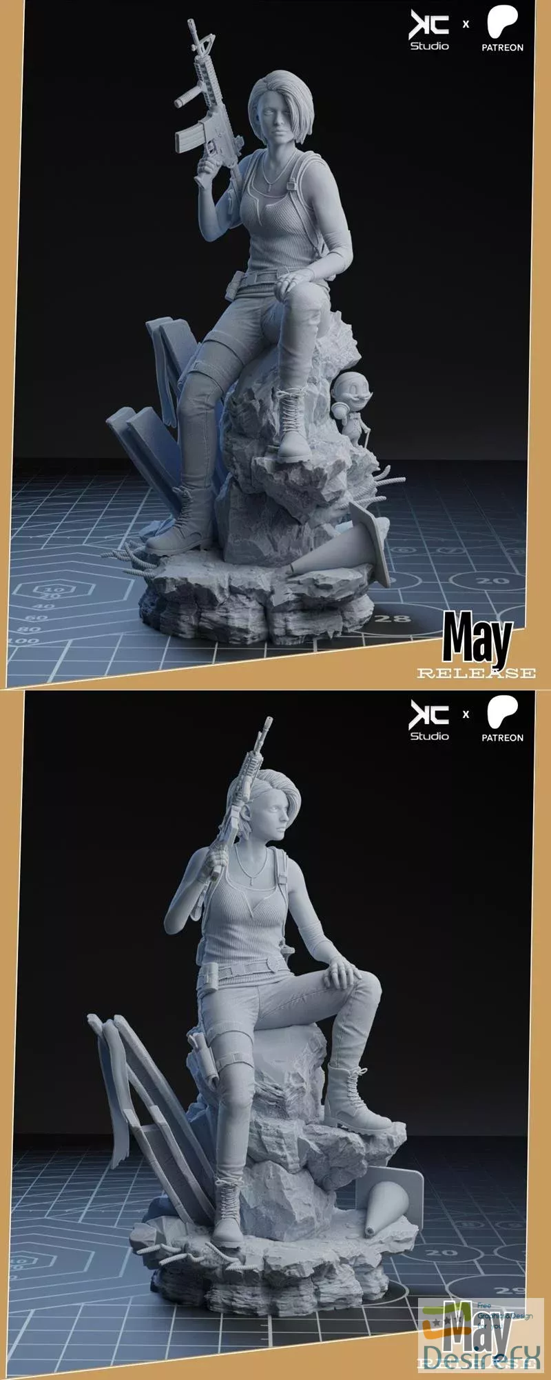 Download KcStudio - Jill Valentine - Residual Evil Fanart 3D Print ...