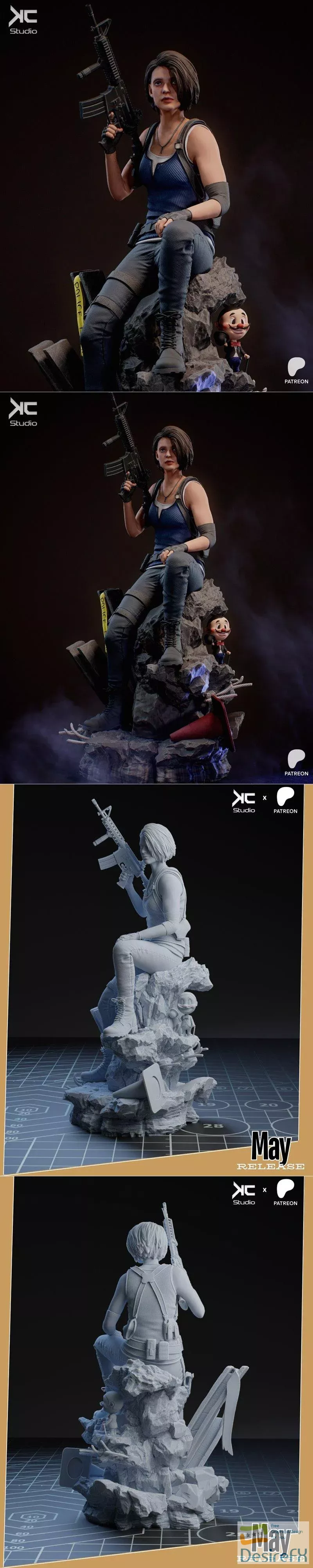 Download KcStudio - Jill Valentine - Residual Evil Fanart 3D Print ...
