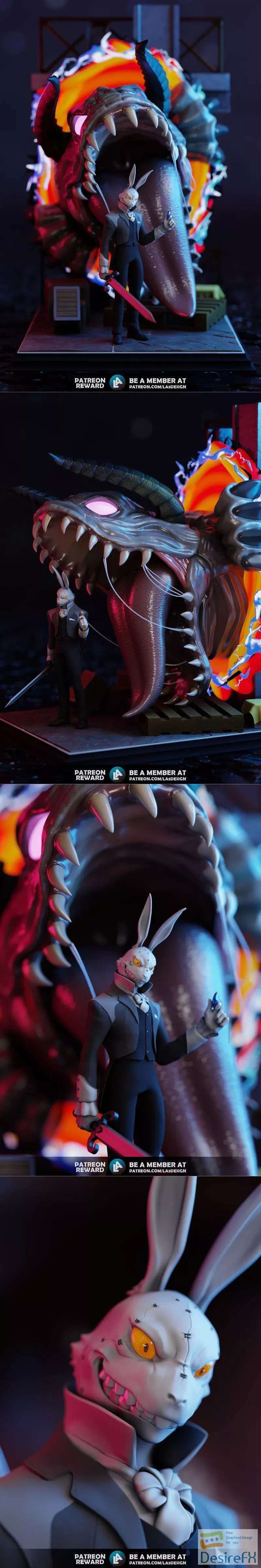 Download LA3Design - The Rabbit - Devil May Cry 3D Print - DesireFX.COM