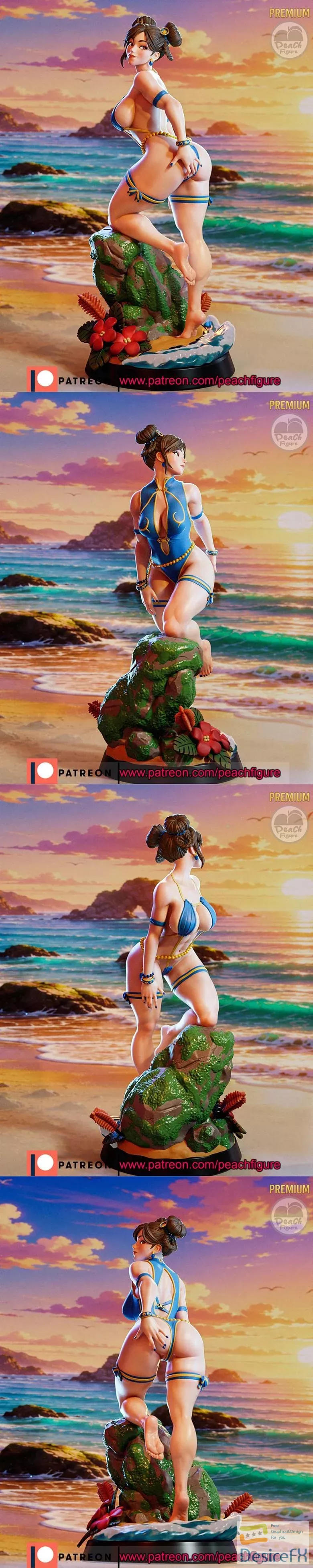 Download Peach Figure - Chun Li 3D Print - DesireFX.COM